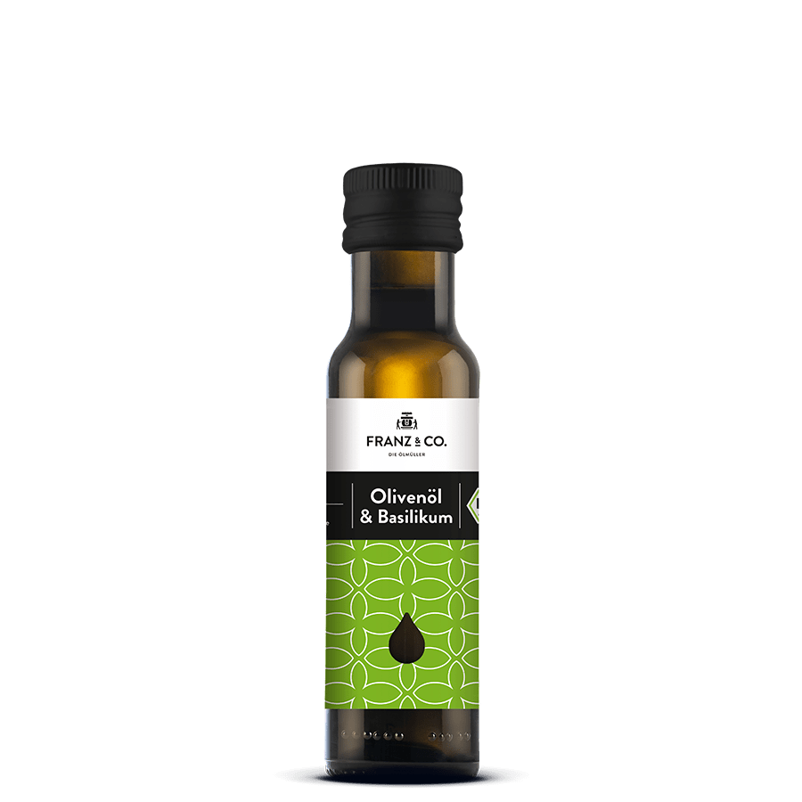 100 ml Flasche Bio-Olivenöl & Basilikum von FRANZ & CO.