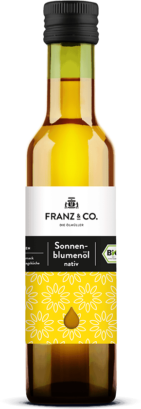 250 ml Flasche natives Bio-Sonnenblumenöl von FRANZ & CO.
